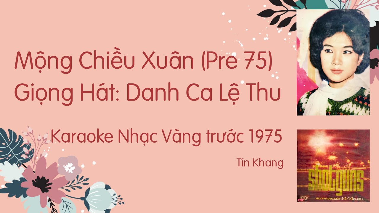 MỘNG CHIỀU XUÂN | KARAOKE | BEAT NHẠC TRƯỚC 1975 | Lệ Thu | Ngọc Bích