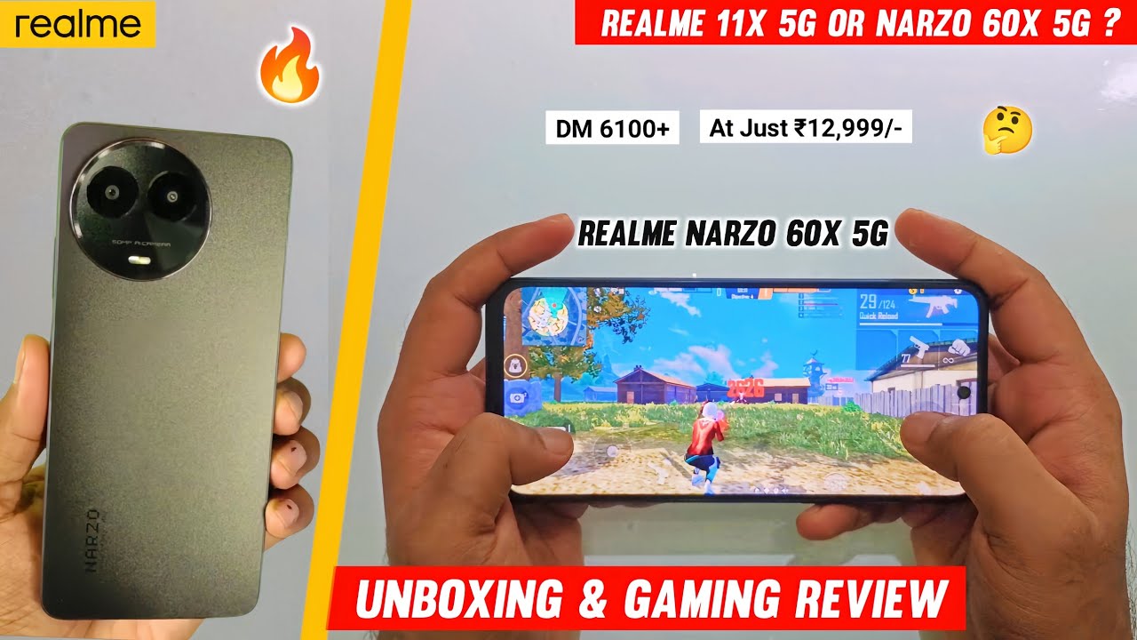REALME NARZO 60X 5G FREE FIRE TEST, FF GAMEPLAY ULTRA GRAPHICS, UNBOXING⚡BETTER THAN REALME 11X 5G ?