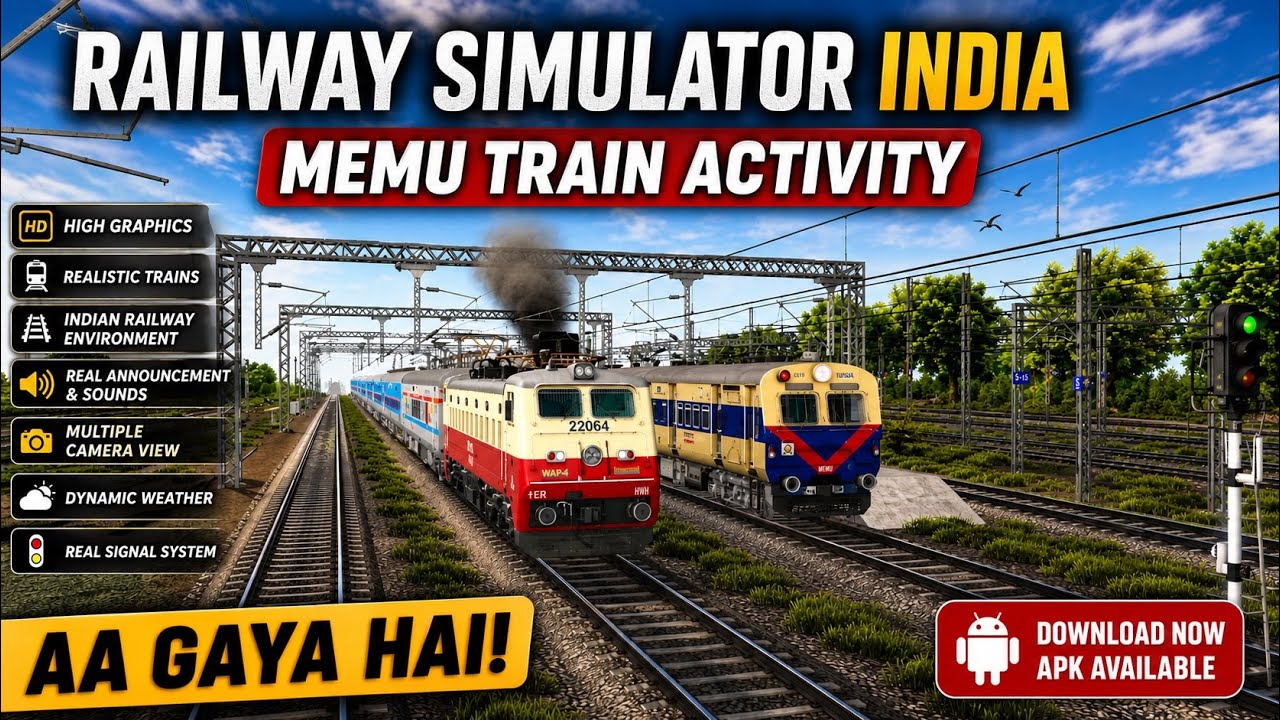 Наконец-то железнодорожный симулятор Гая Индия | 😱Memu Train Activity Apk Aa Gaya Hai 🔥