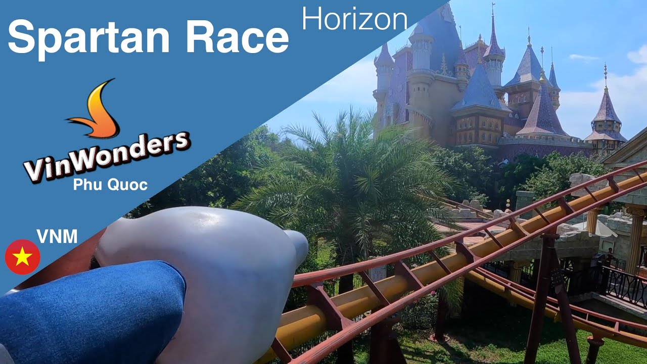 Spartan Race VinWonders Phu Quoc | Onride Rollercoaster Amusementpark POV horizon stabilized