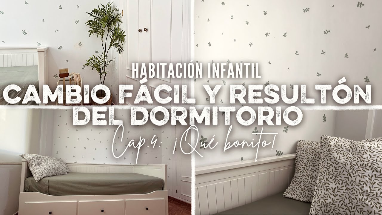 ANTES Y DESPUÉS DORMITORIO INFANTIL 😍 Alternativa al PAPEL PINTADO SÚPER FÁCIL 🏡  Reforma SIN OBRA 💰
