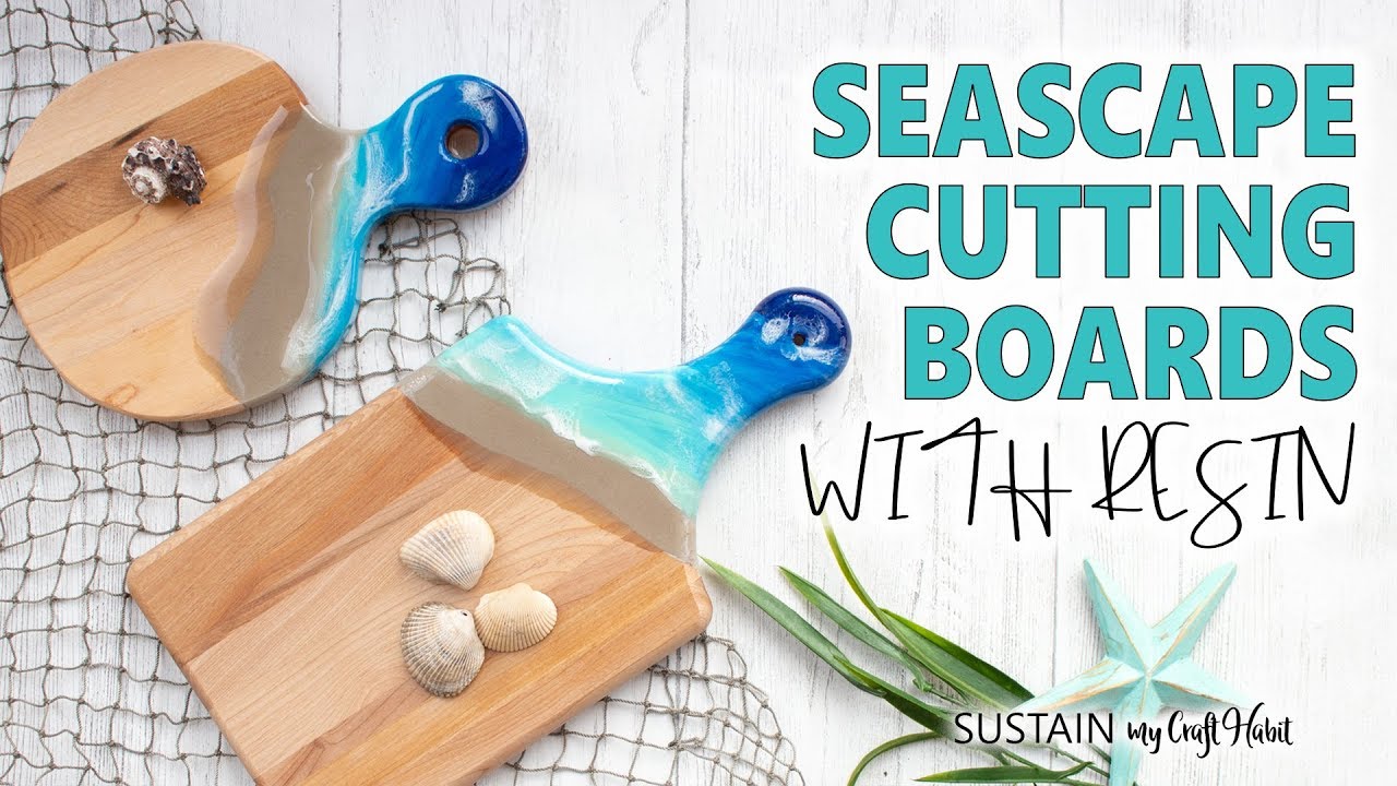 Seashore Resin Handled Serving Boards // Gorgeous DIY Gift Idea