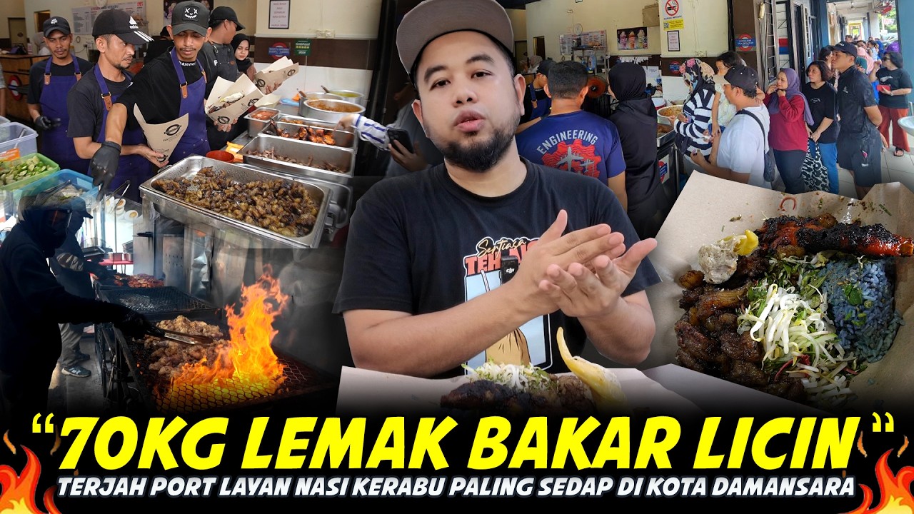 70KG LEMAK BAKAR LICIN..Penangan Nasi Kerabu Viral..Beratur Panjang Pelanggan Di STESEN NASI KERABU
