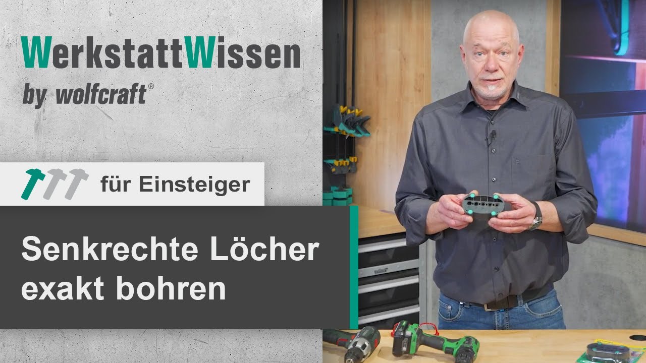 Senkrechte L&ouml;cher exakt bohren - so funktioniert die Bohrhilfe | WerkstattWissen | wolfcraft