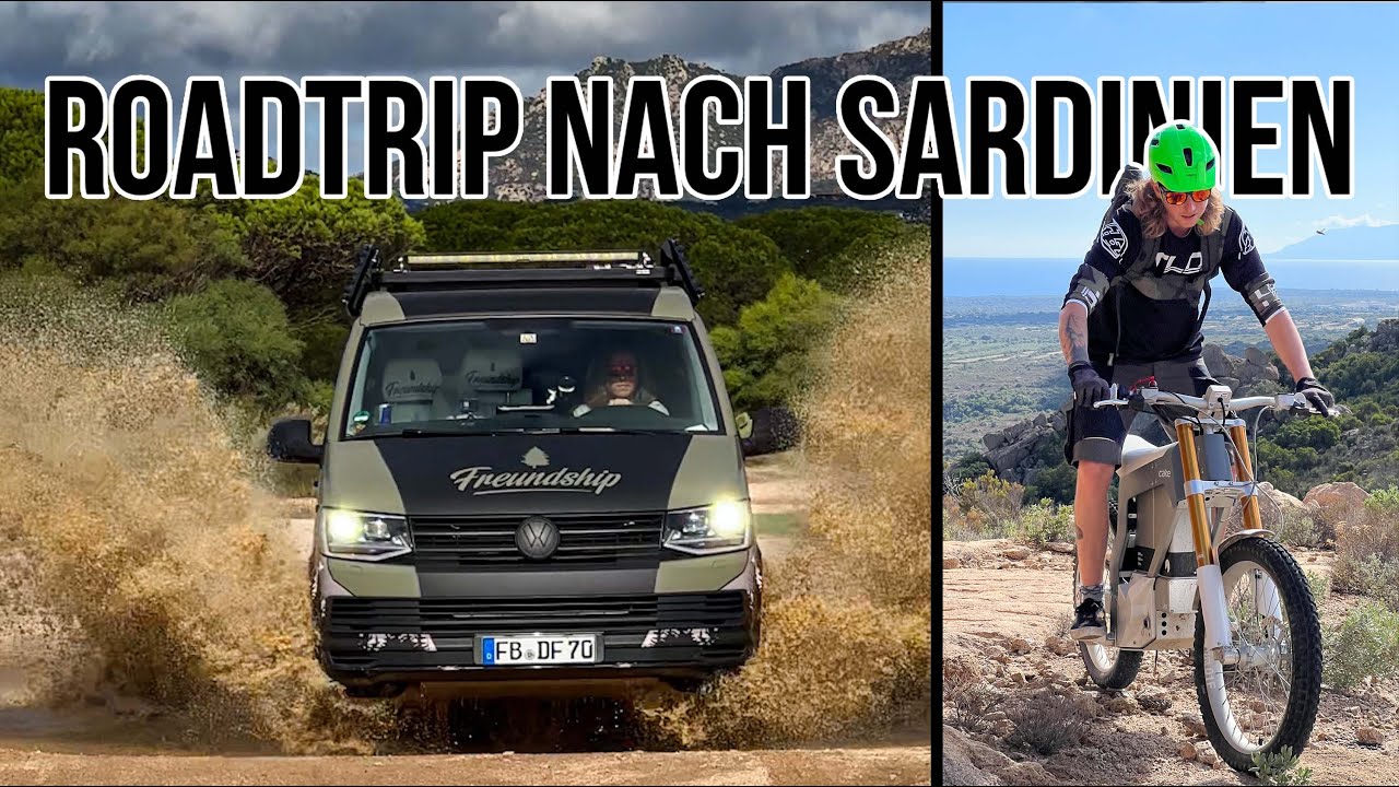 Biken auf Sardinien😍 Roadtrip mit dem VW T6 und dem Cake KALK Elektromotorrad! 30 Grad im Oktober🔥