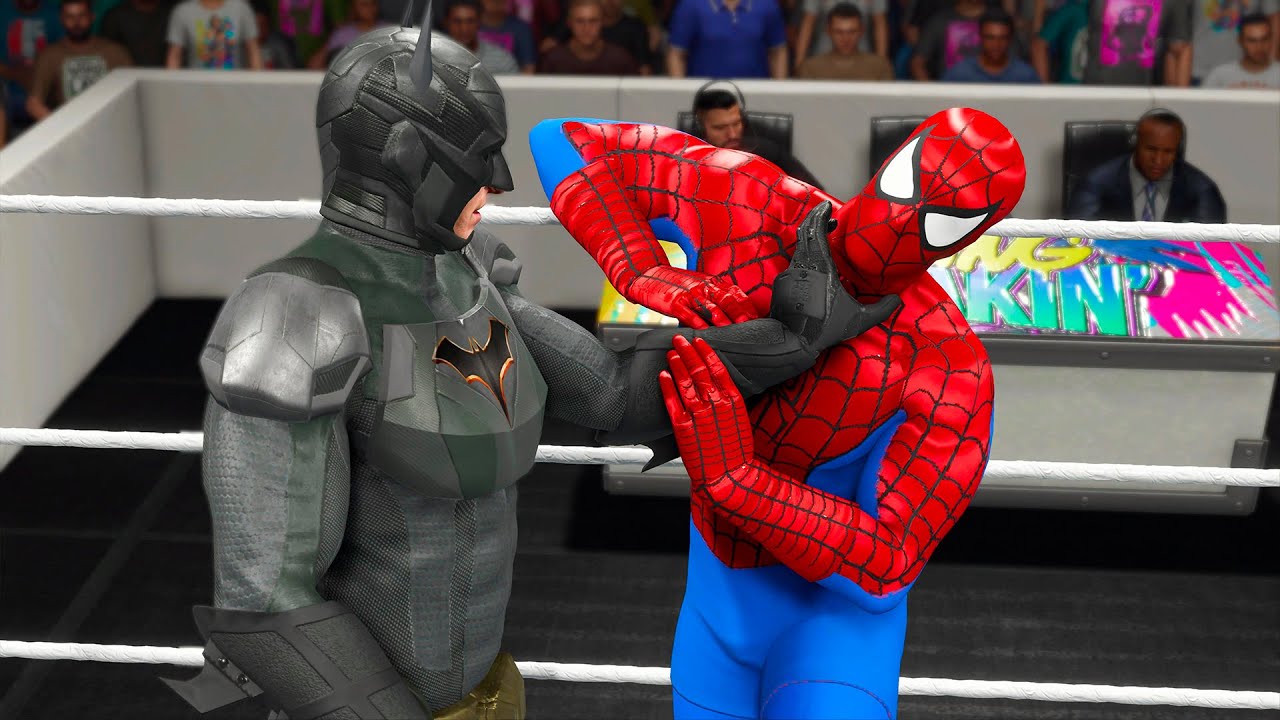 Spiderman vs Batman | Superhero Wrestling Battle  WWE 2K23