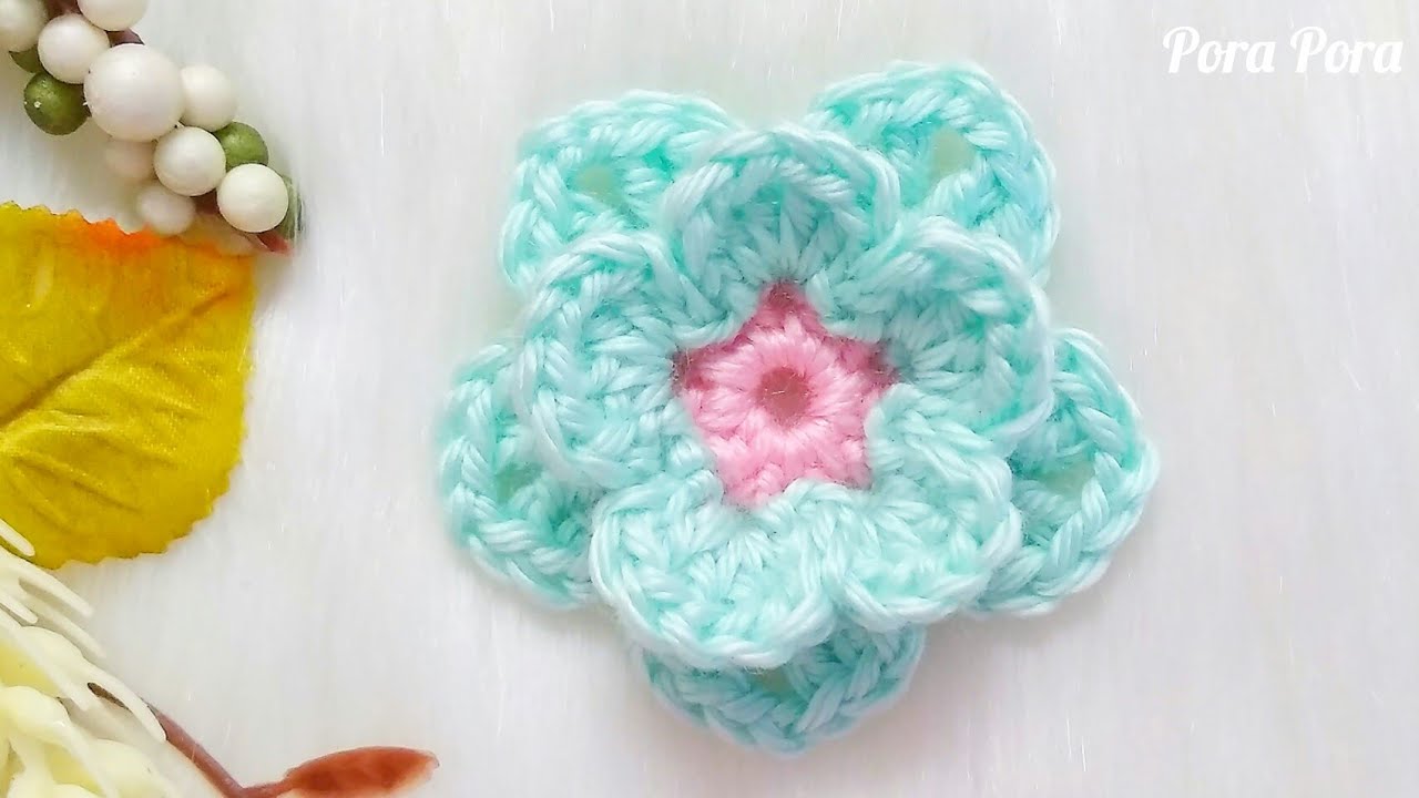 Crochet Flower I Crochet Layered Flower I Crochet 2 Layers Flower