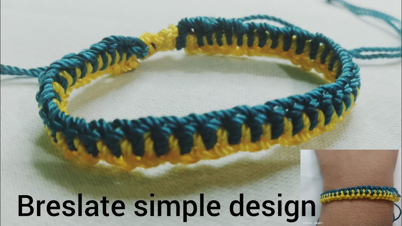 Simple two colour breslate design easy handmade thread breslate,💞💞