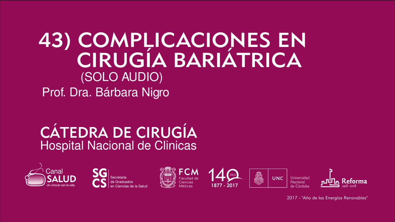 043 Complicaciones en cirugía bariátrica