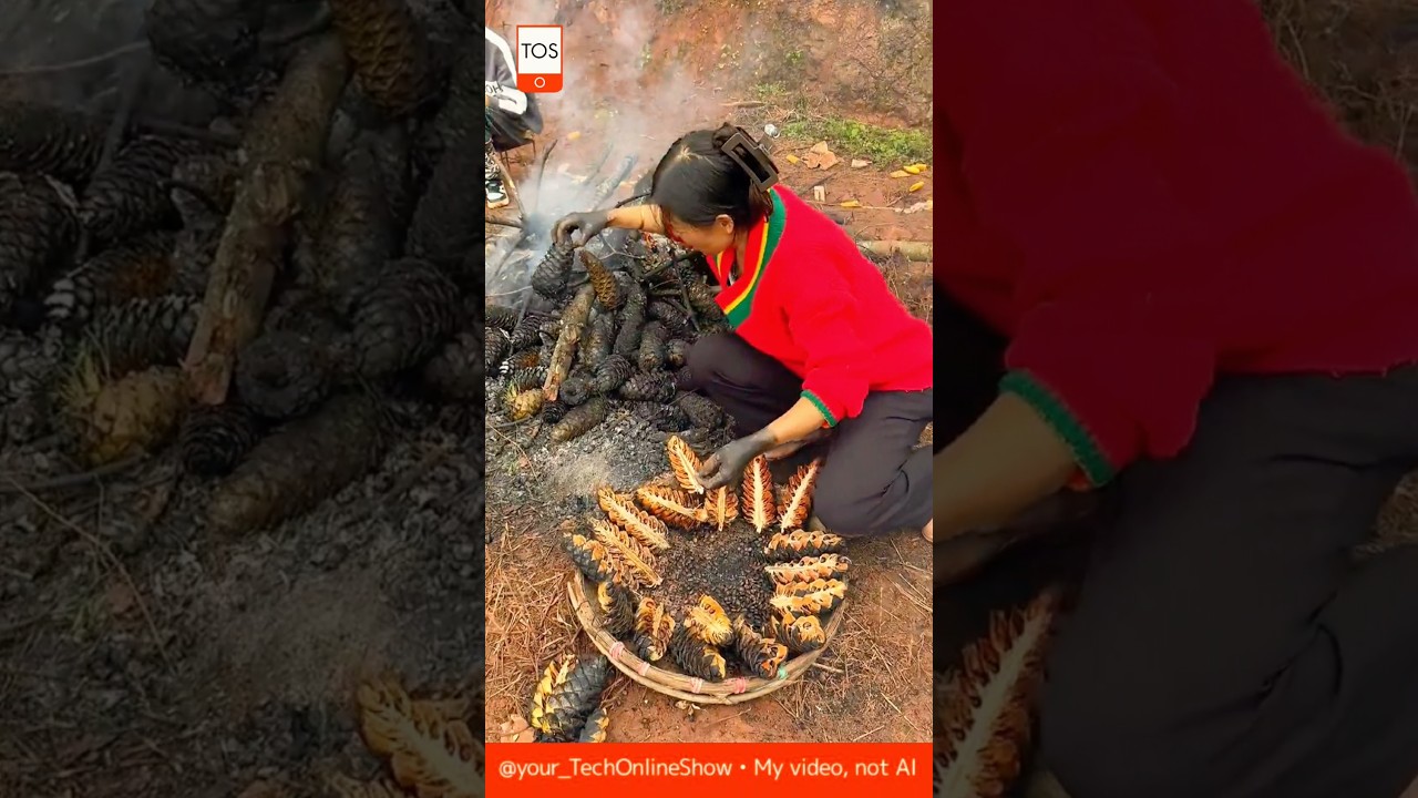 🔥 CEDAR TREASURE &mdash; power of nature 🌰#shorts #skills #crafts #naturework #cedarnuts