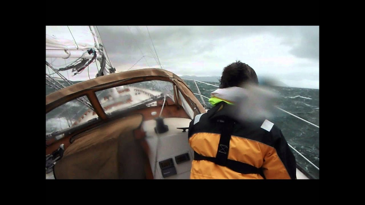 high wind sailing knockdown extreme squall intense heeling sailboat wet wild 11/11/11