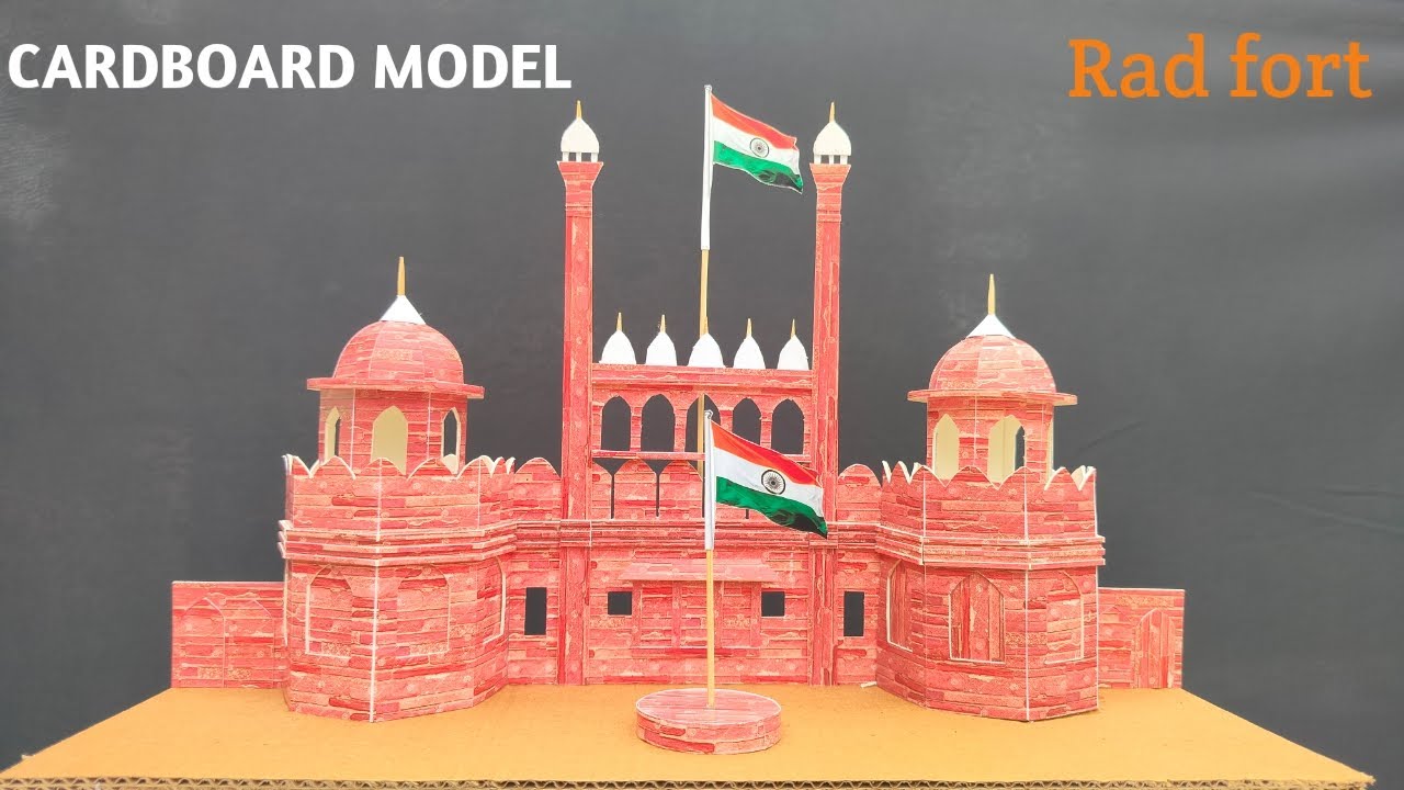 How to make red fort  with cardboard | diy lal quila l lal kila
