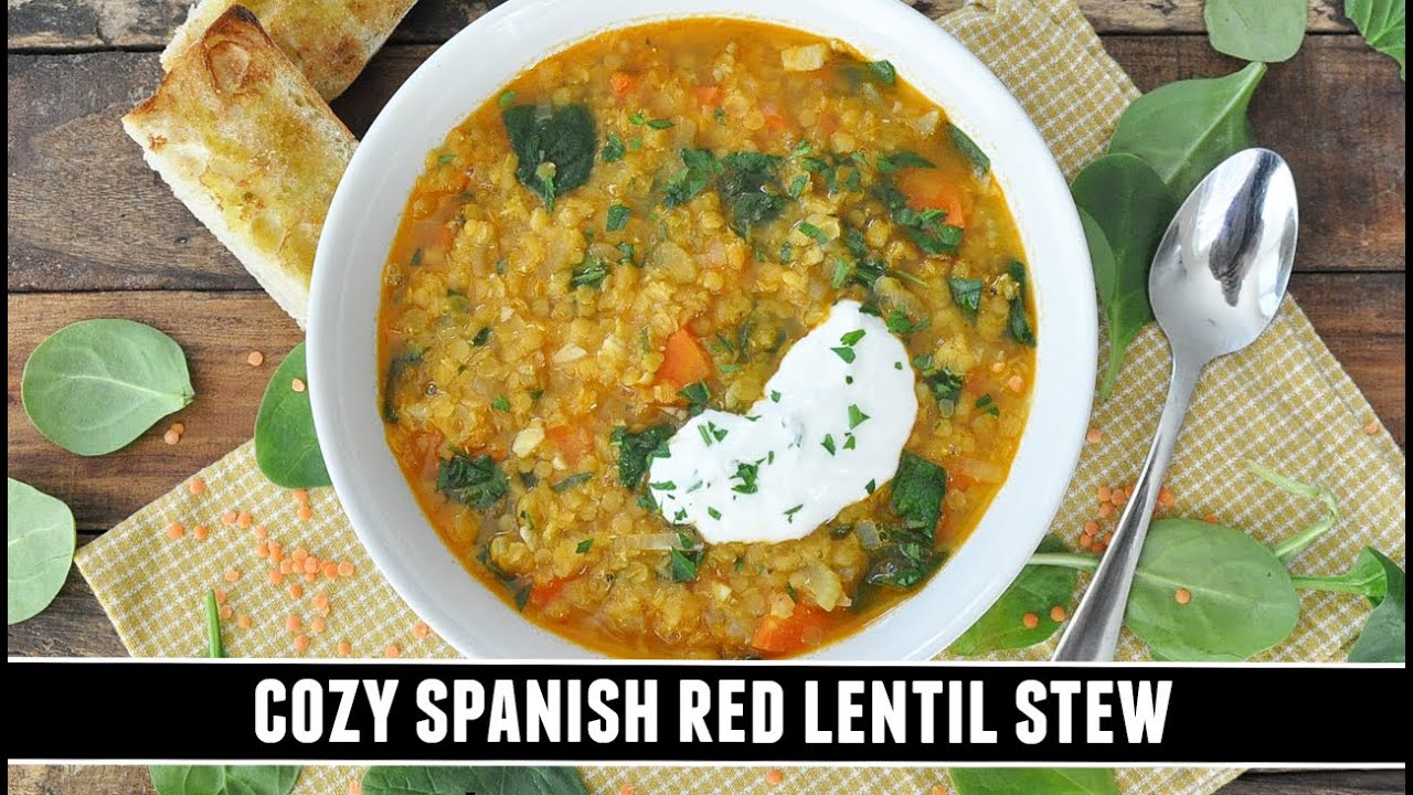COZY Spanish Red Lentil Stew | Quick & EASY One-Pot Recipe