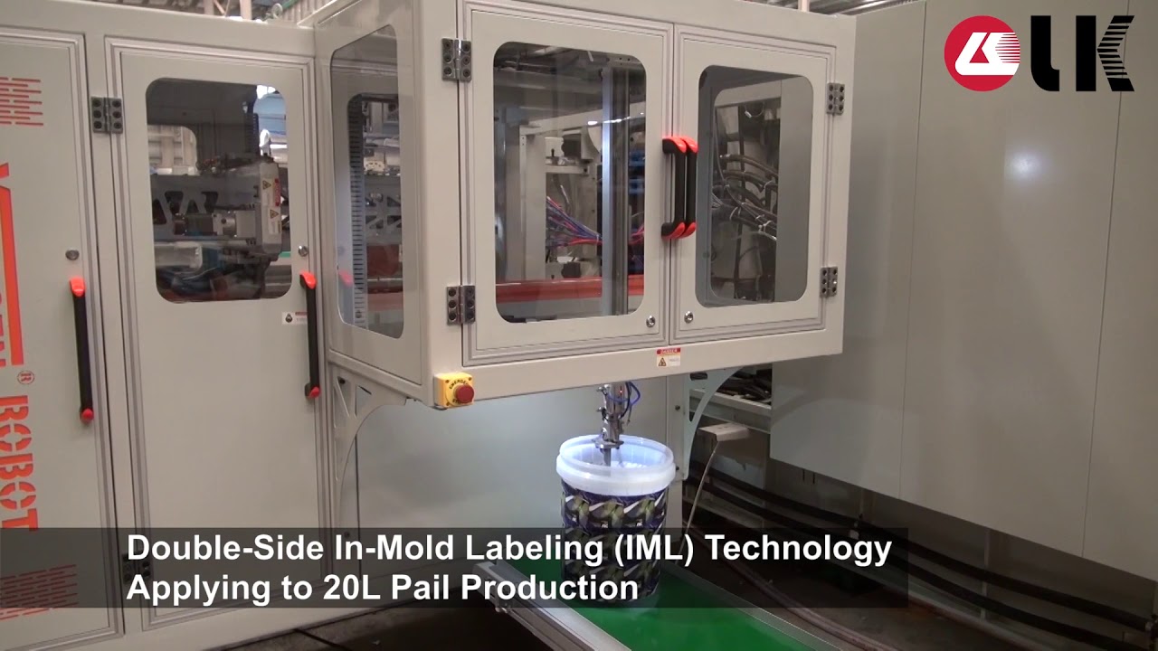 Forza two-platen injection molding machine producing containers in IML