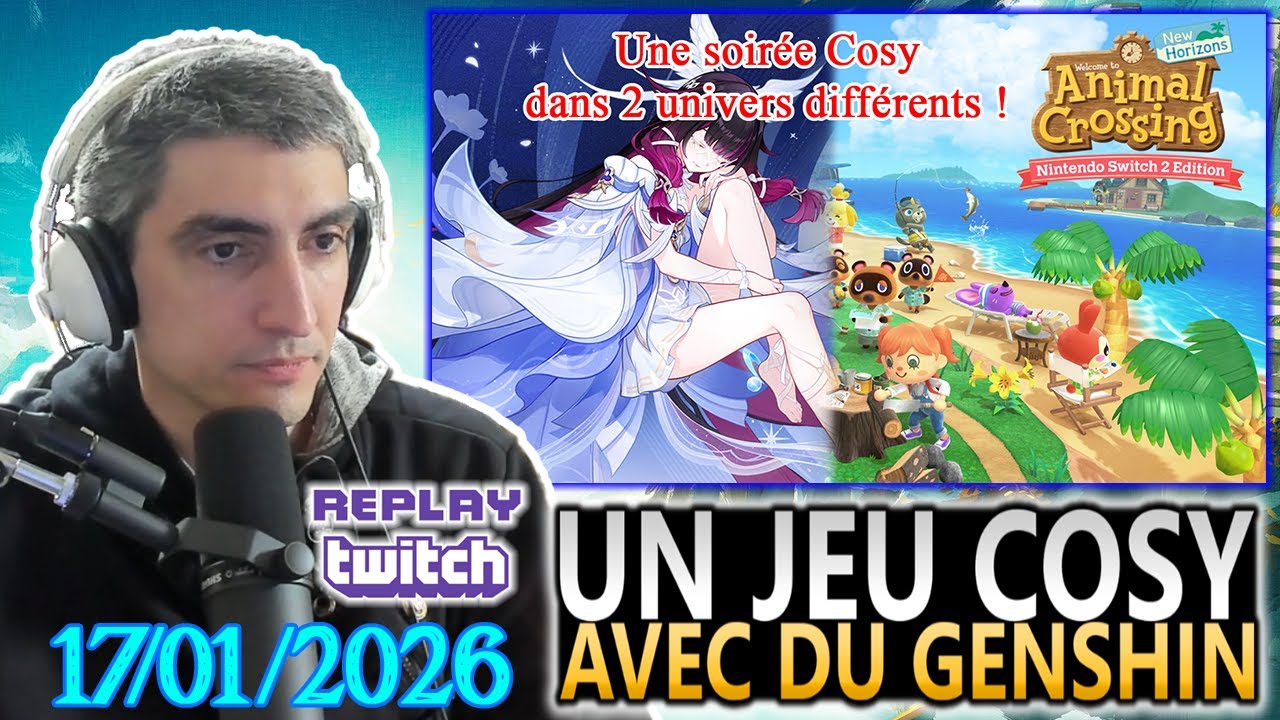VOD 🎥 DÉCOUVERTE D'ANIMAL CROSSING NEW HORIZON ! - Live Twitch du 17/01/2026 | あつまれ どうぶつの森