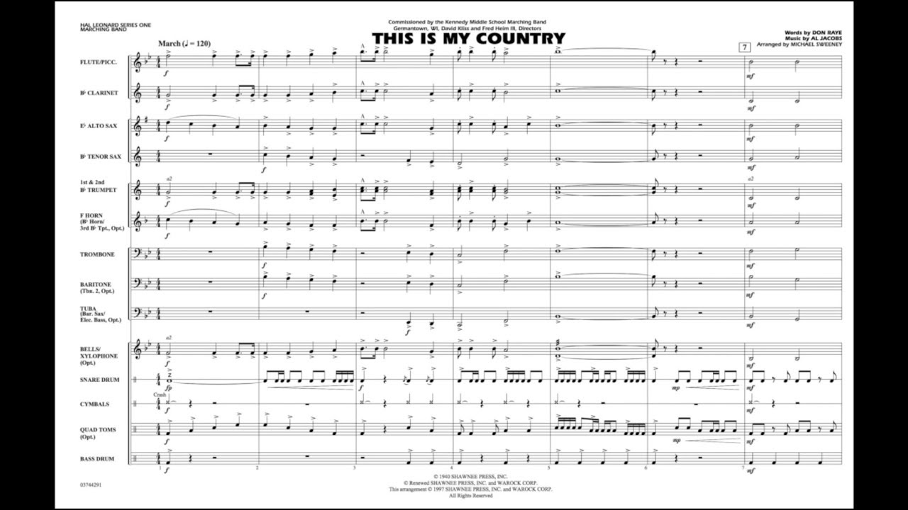 This Is My Country arranged by Michael Sweeney