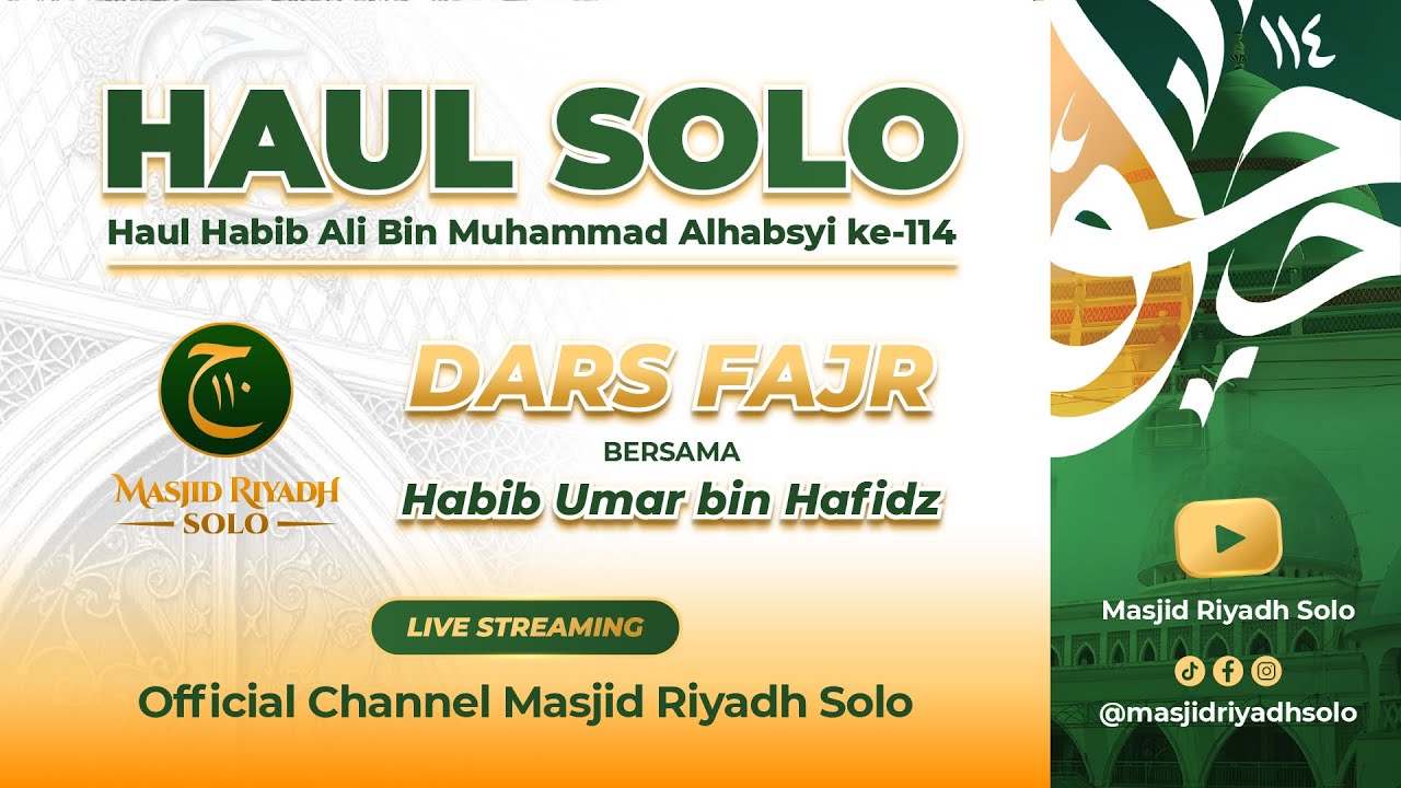 Dars Fajr Bersama Habib Umar bin Hafidz - Live Masjid Riyadh