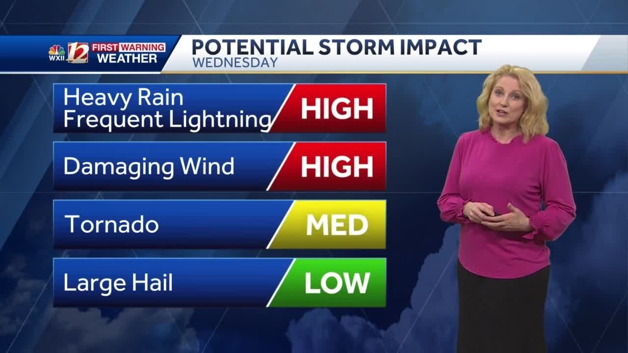 WATCH: Heavy Rain At Times, Isolated Severe Thunderstorm Threats Through Early Evening