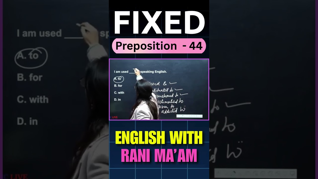 Fixed Preposition - 44 | English With Rani Ma'am