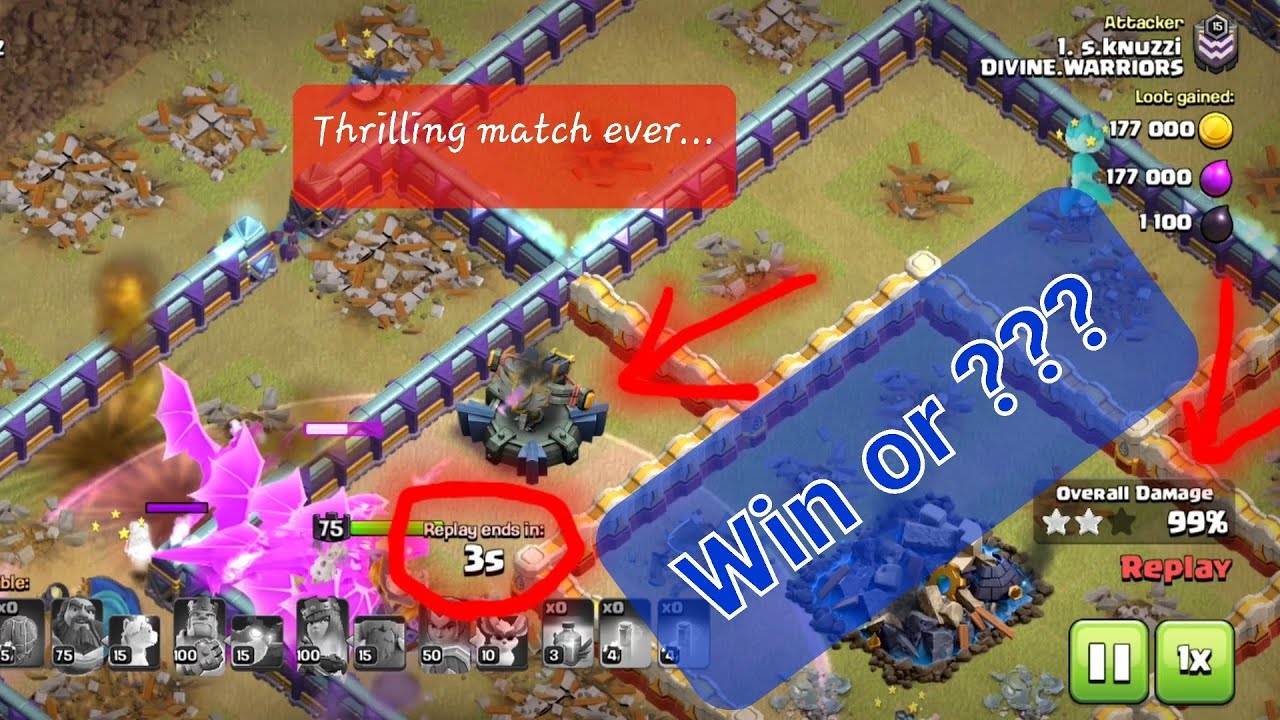 1 SECOND MIRACLE! TH16 Beats TH17 in CWL