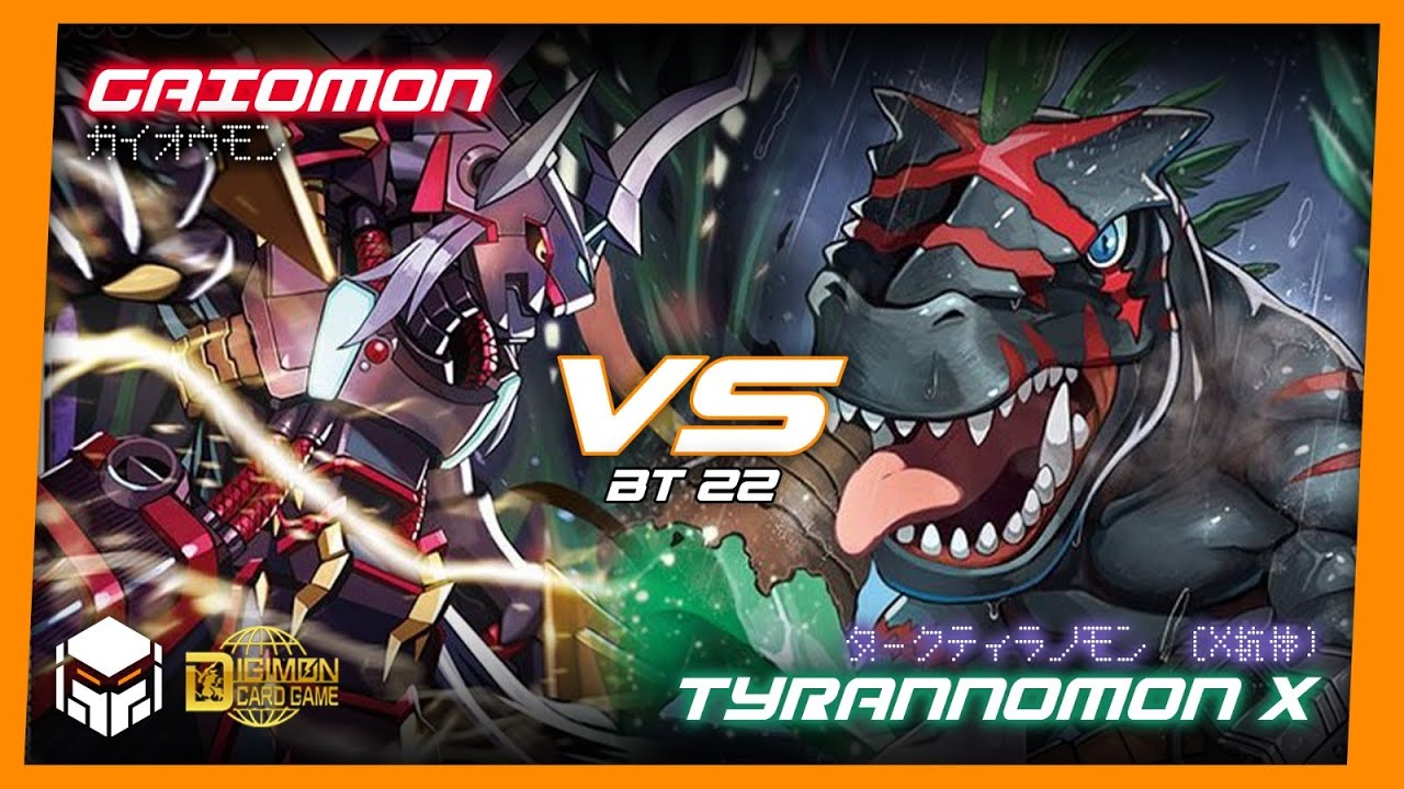 Gaiomon vs Tyrannomon [Digimon Card Game & TCG BT22]