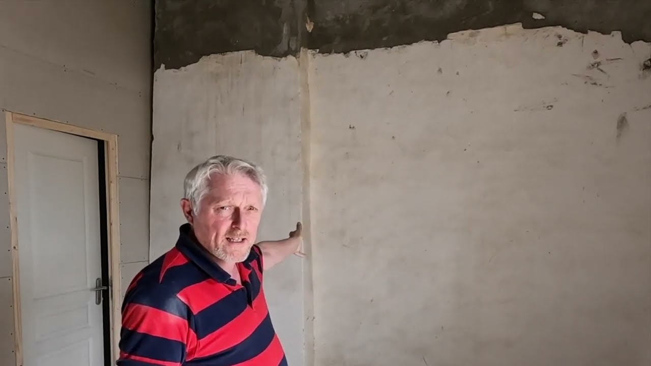 A new Studded Wall, New Skirting ( Base Boards), New Plasterboard and an Old Guy...