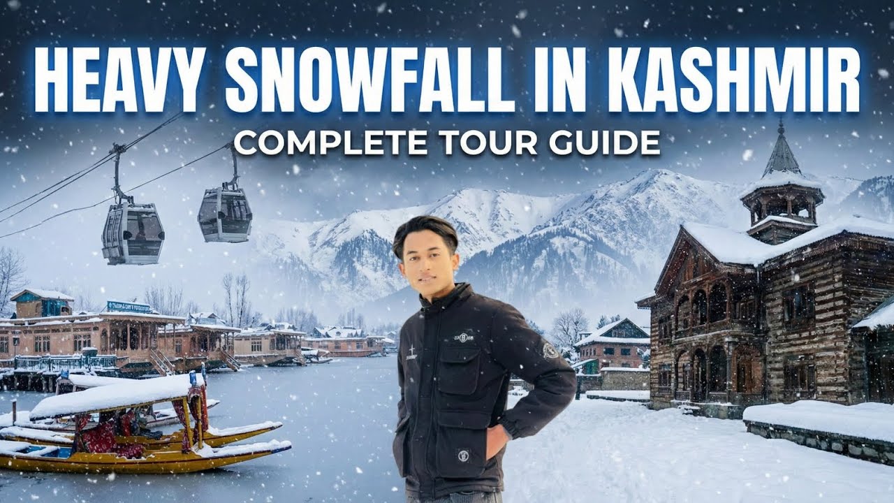 Heavy Snowfall in Kashmir | Srinagar to Gurmarg | Dal Lake , House boat, Shikara Ride 