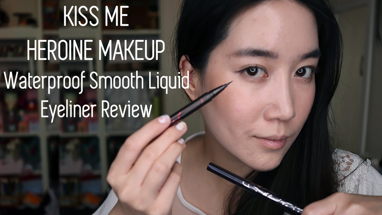 KISS ME HEROINE MAKEUP Waterproof Smooth Liquid Eyeliner Review | Swatches | Demo
