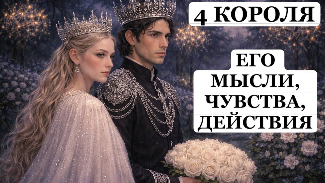 ТАРО Расклад онлайн 4 Короля 👑 Его Мысли, Чувства, Действия🔮 МЧД ❤️