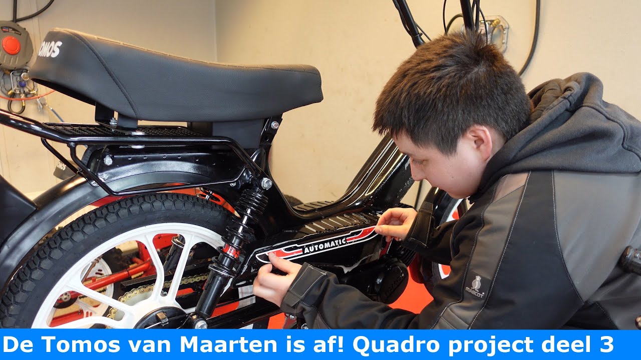 De eerste kilometers op de Tomos Quadro van Maarten