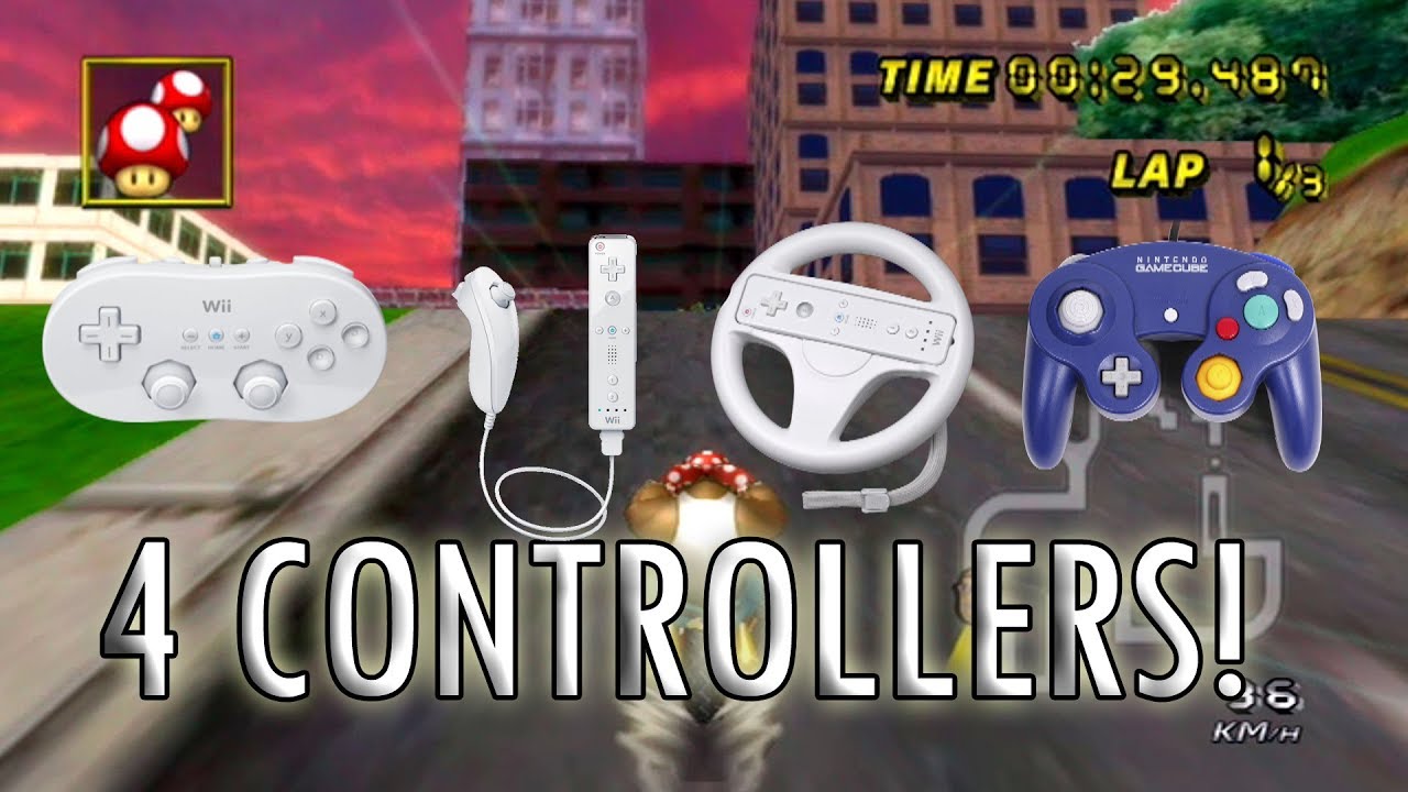 How Dante Plays Rush City Run w/ Hands! ~ ALL 4 CONTROLLERS! - Mario Kart Wii