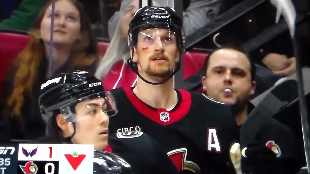 NHL Hockey fight - Drake Batherson(Senators) vs. Justin Sourdif(Capitals)