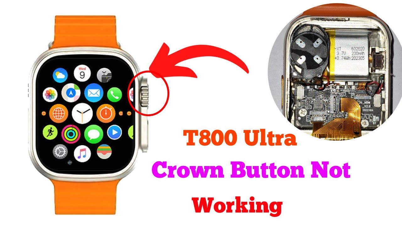 T800 Ultra Smartwatch Crown Button Not Working | T800 Ultra Crown fix #smartwatchclub #t800ultra