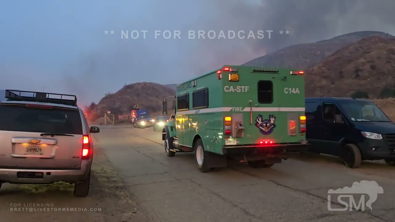 01-22-2025 Castaic, CA - Hughes Fire Burns 10,000+ Acres - Evacuation Orders Issued - Wildfire