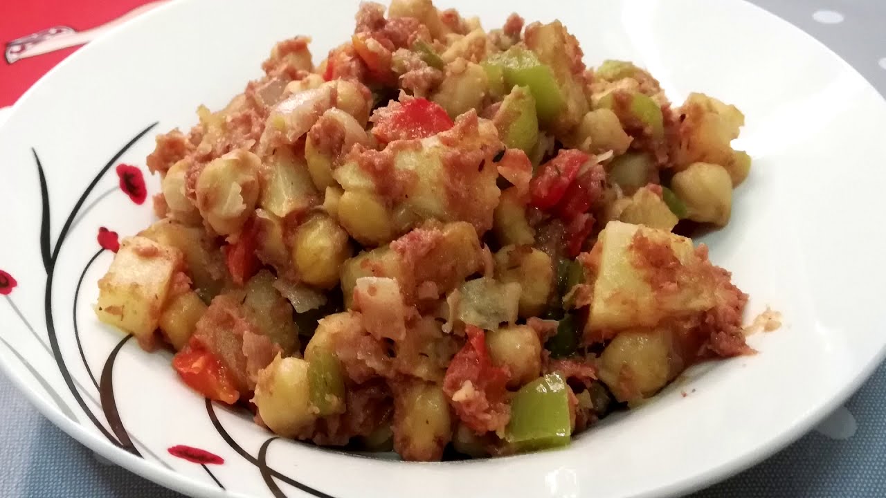 🍲Garbanzos con carne picada en lata🍲