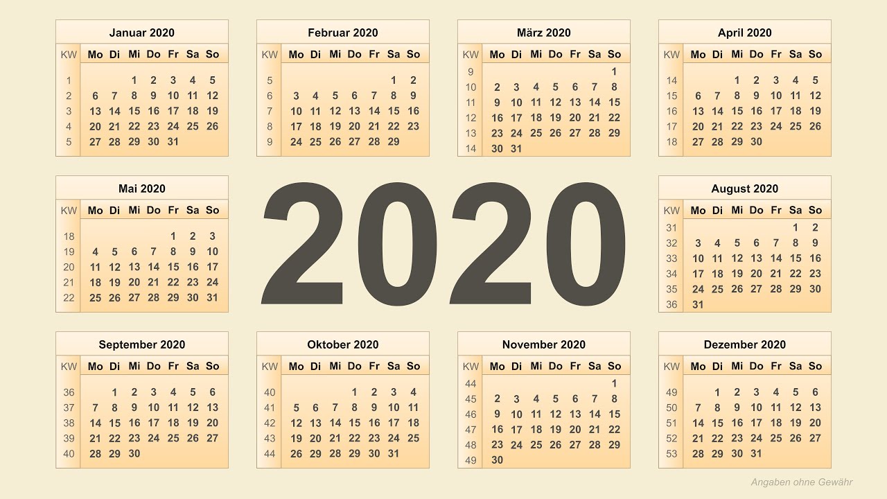Kalender 2020