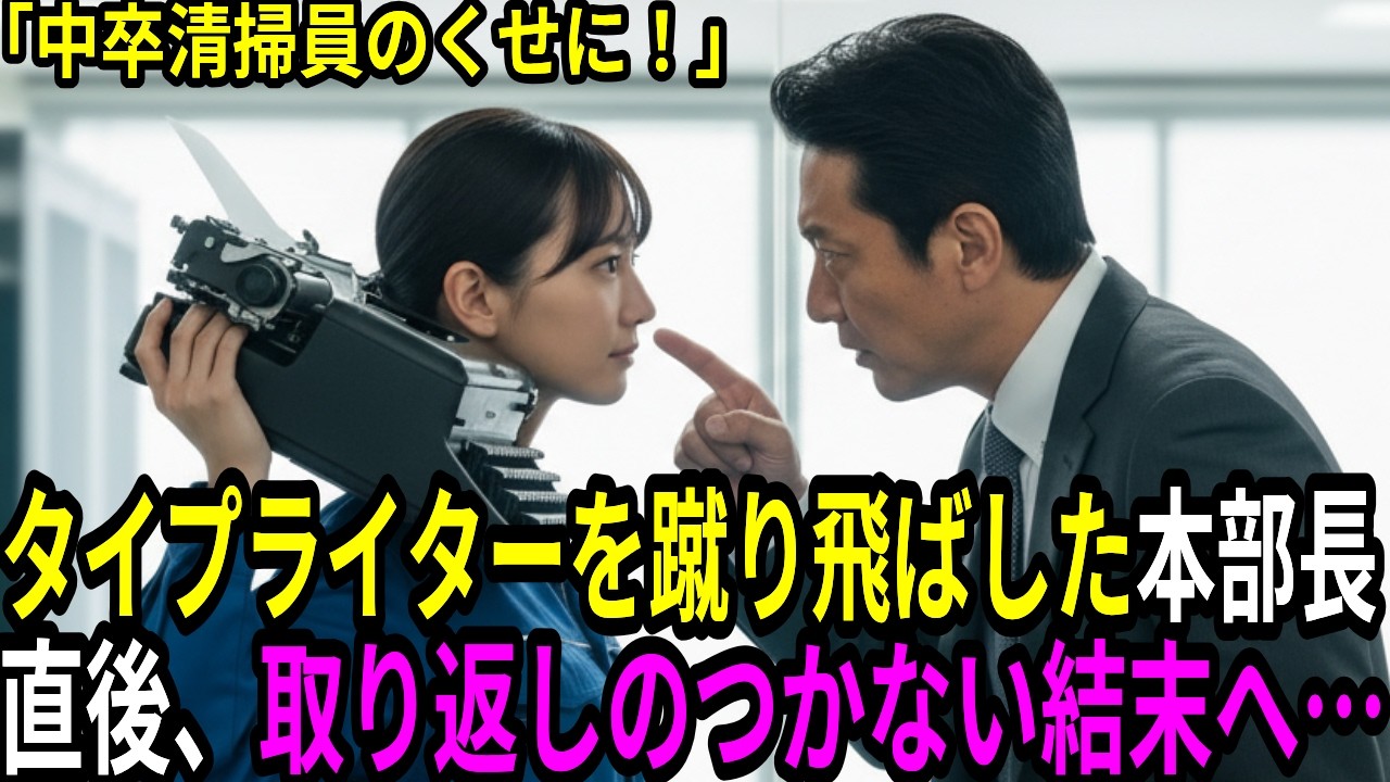 【中卒清掃員のくせに！】と侮辱していた本部長。数日後、私が差し出した4枚の紙でスパイ計画が暴露され、その場に崩れ落ちた【逆転】【スカッと】