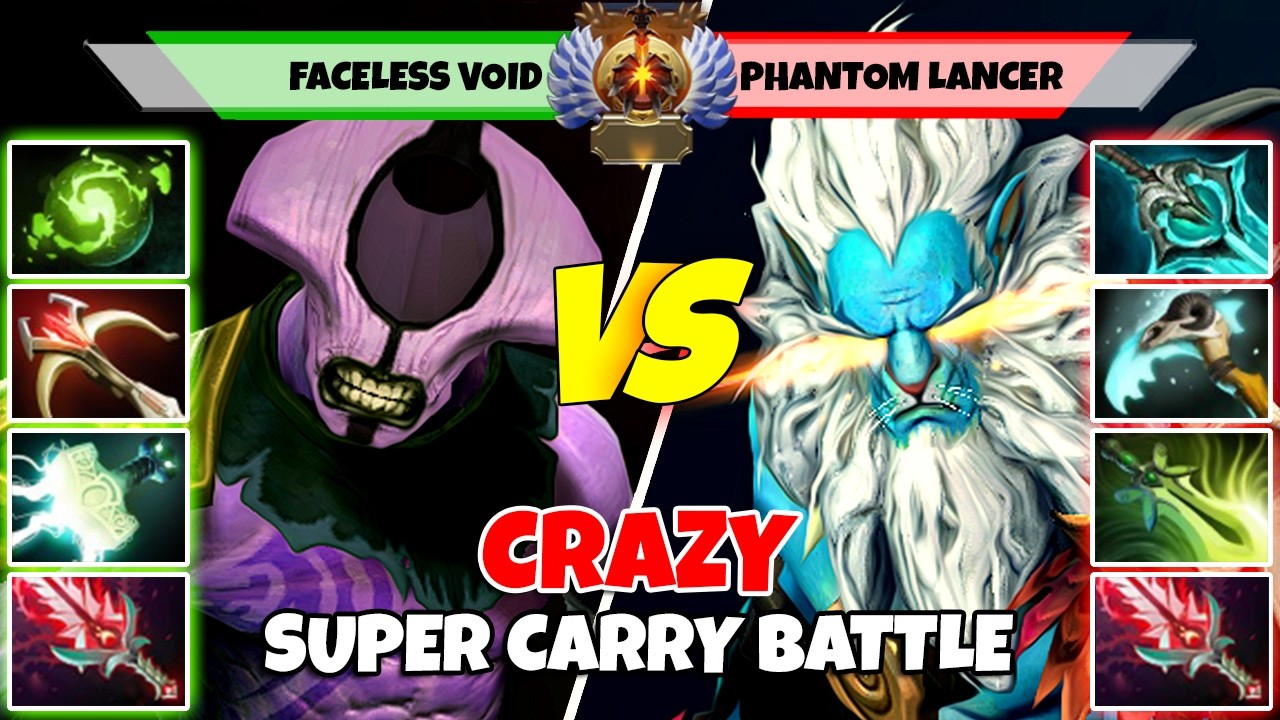Faceless Void (керри) против Phantom Lancer (керри) - Битва игроков ранга Immortal в Dota 2 - Z D...