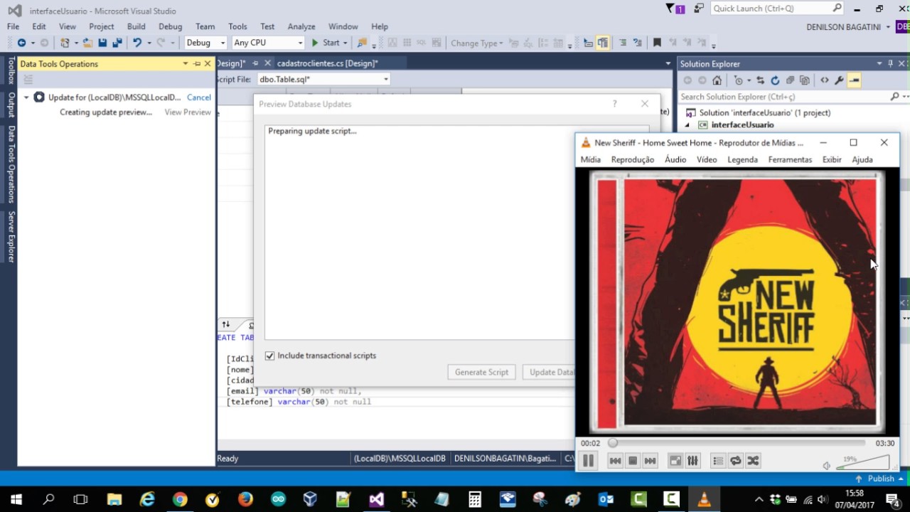 WINDOWS FORM + BANCO DE DADOS SQL / C# VISUAL STUDIO 2015