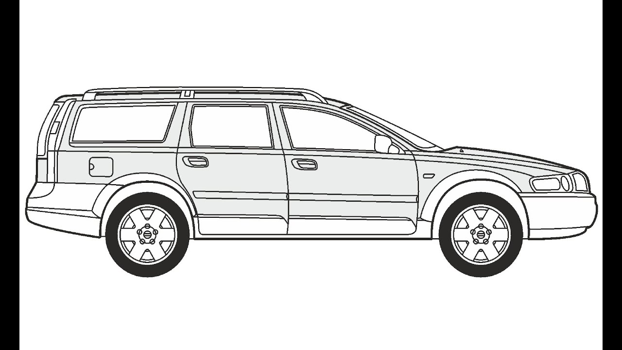 How to Draw a Volvo XC70 / Как нарисовать Volvo XC70