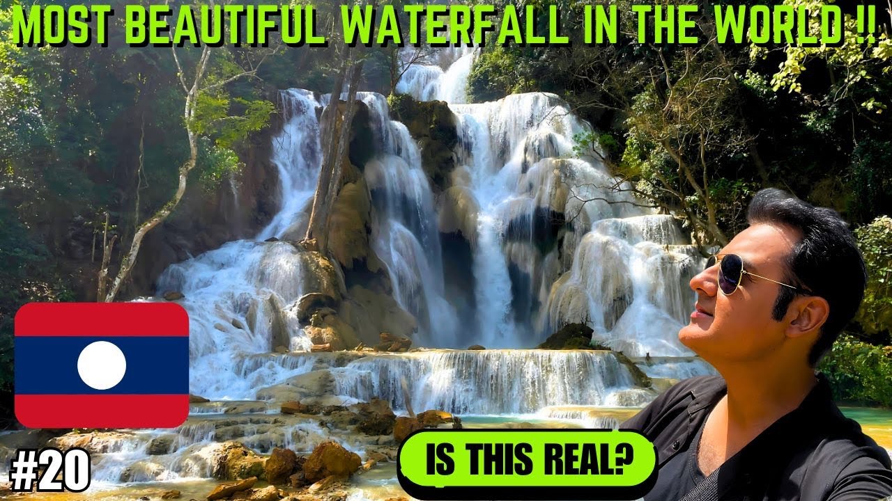 KUANG SI WATERFALL LAOS | LAOS TRAVEL VLOG | THE MOST BEAUTIFUL WATERFALL IN THE WORLD?