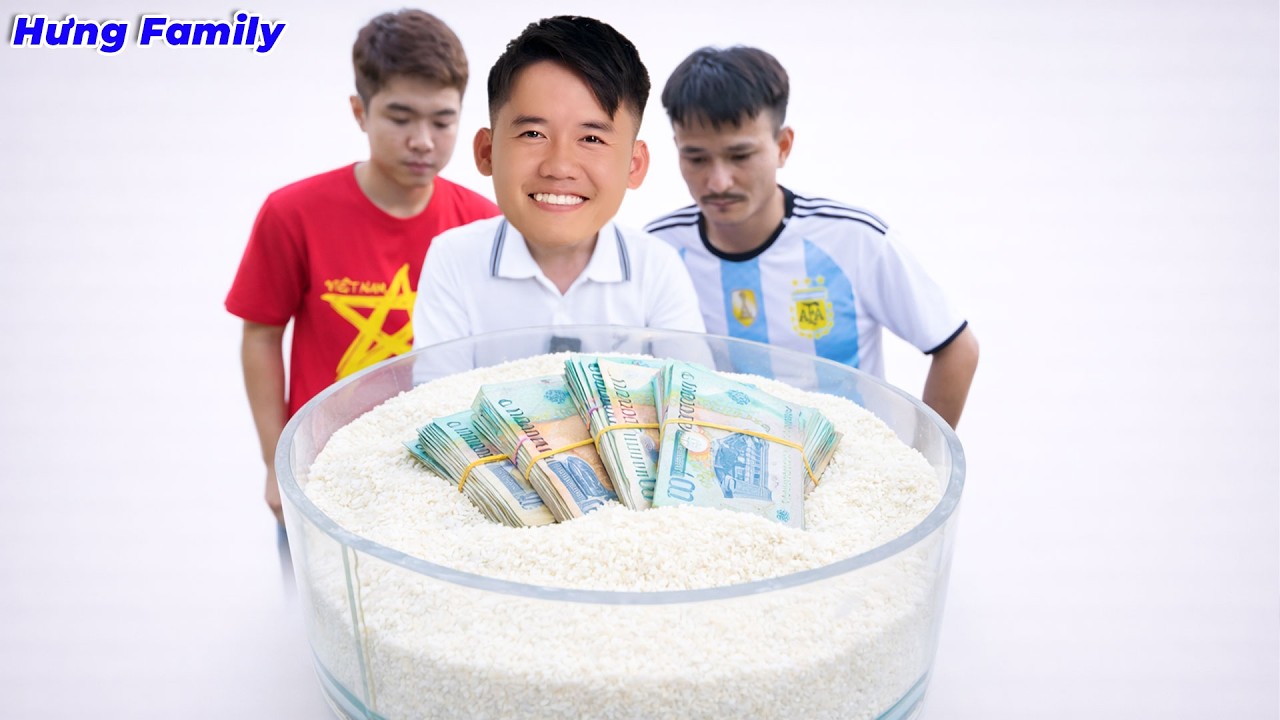 Hưng Troll | Thử Thách Lấy 2 Triệu Trong Thau Gạo Không Chạm Tay