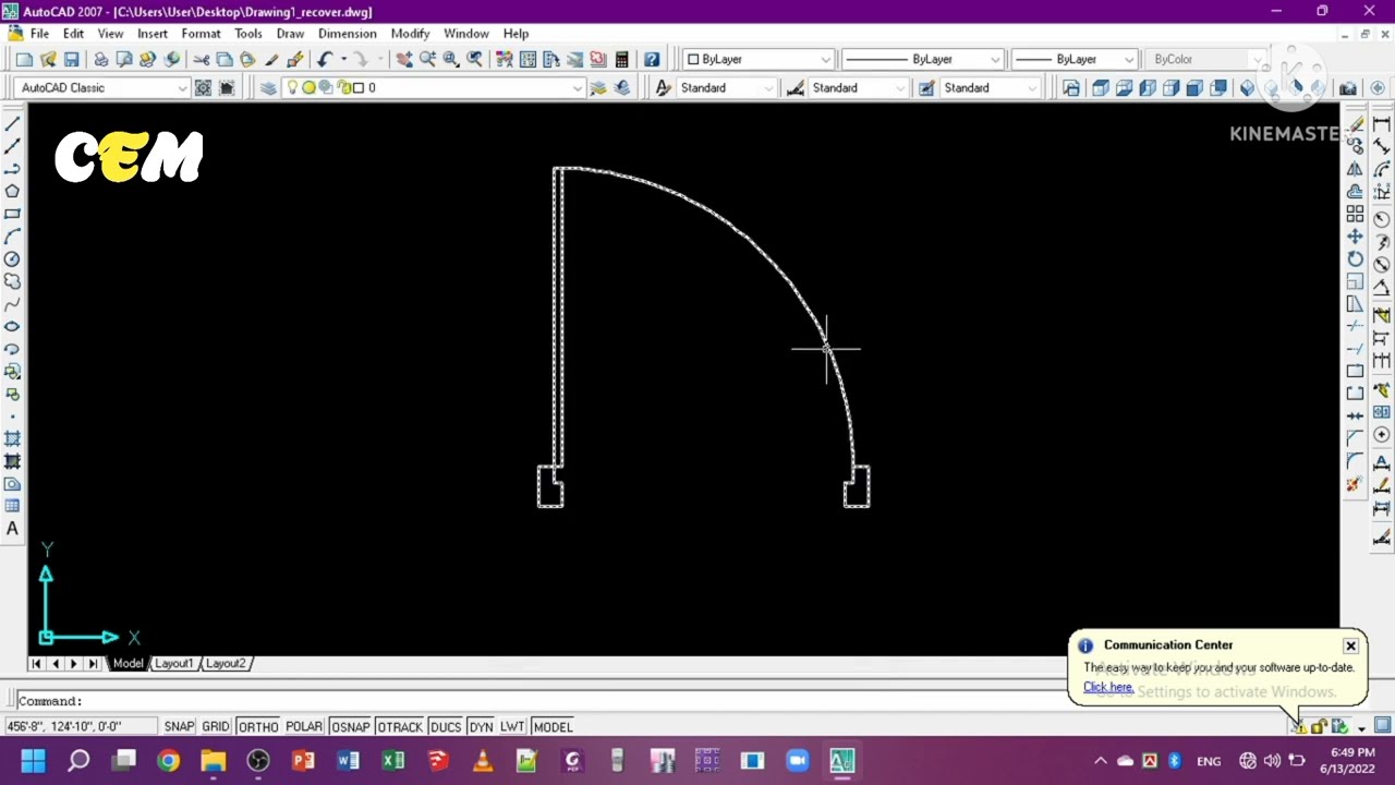 How to make 2D Door in autocad 2007