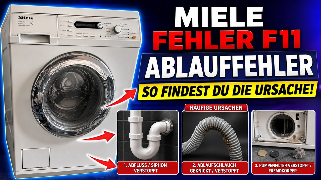🔧 Miele Waschmaschine Fehler F11? So behebst du den Ablauffehler! 💦