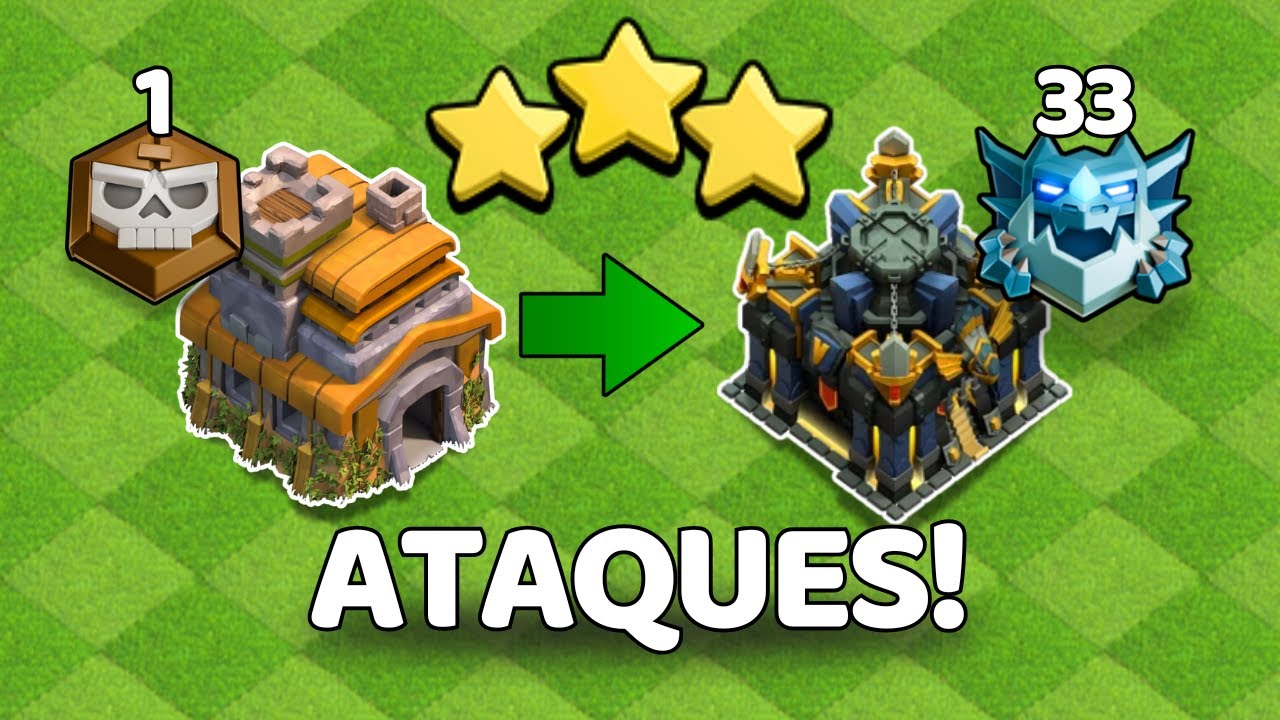 Atacando No Modo Ranqueado Do Clash Of Clans Do CV7 AO CV17! (+ LINK!)