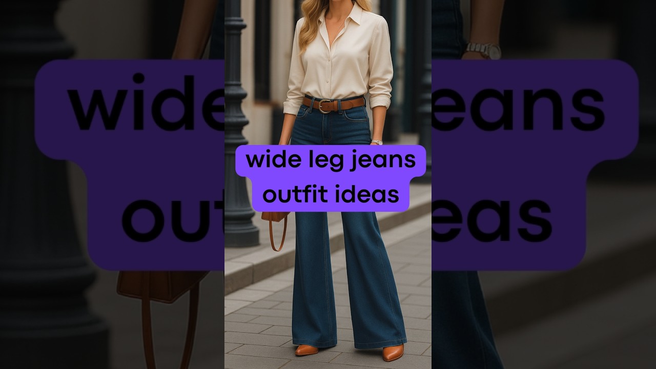 Wide Leg Jeans Outfit Ideas #fasionstyle #outfitideas #fashion #outfit #style #jeans #shorts