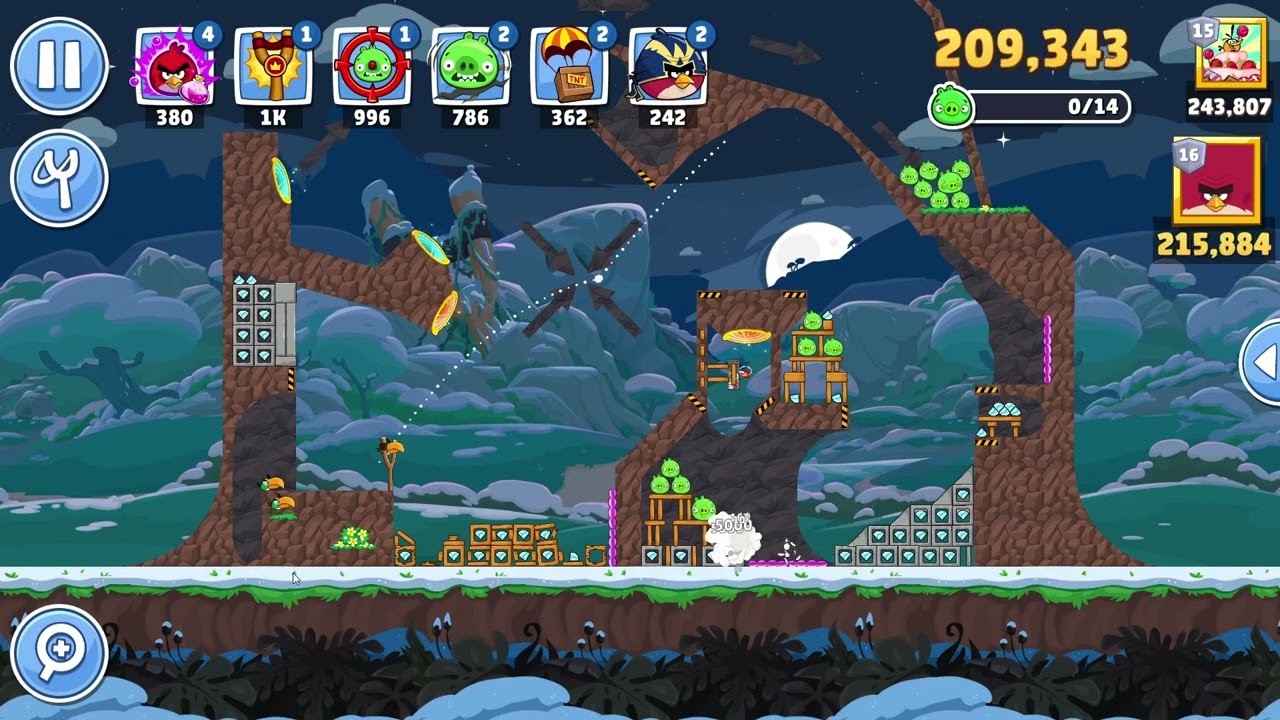 Angry Birds Friends Level 4 Tournament 1712 three stars NO POWER-UP walkthrough 2026-03-07
