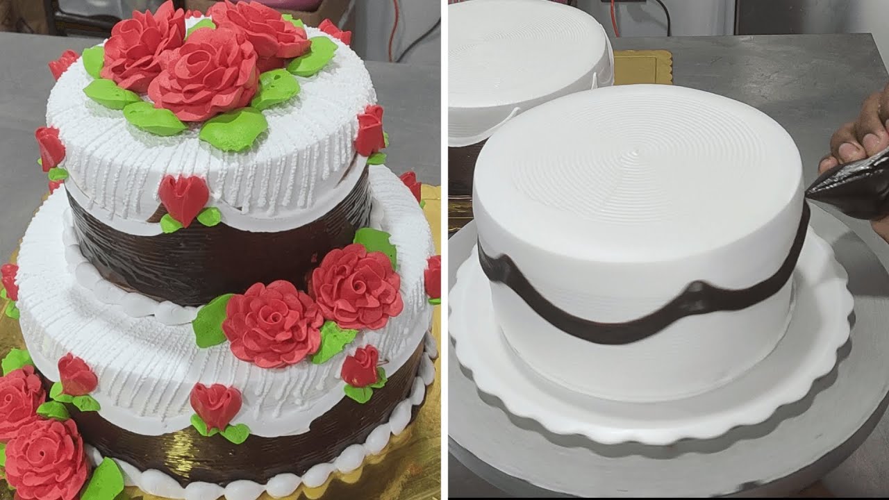 Diseño de Pastel de Aniversario de dos pisos |Anniversary Cake Tutorial