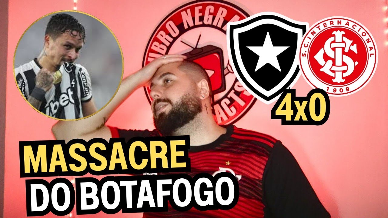 REACT MELHORES MOMENTOS BOTAFOGO 4X0 INTERNACIONAL - ATROPELO NO NILTON SANTOS