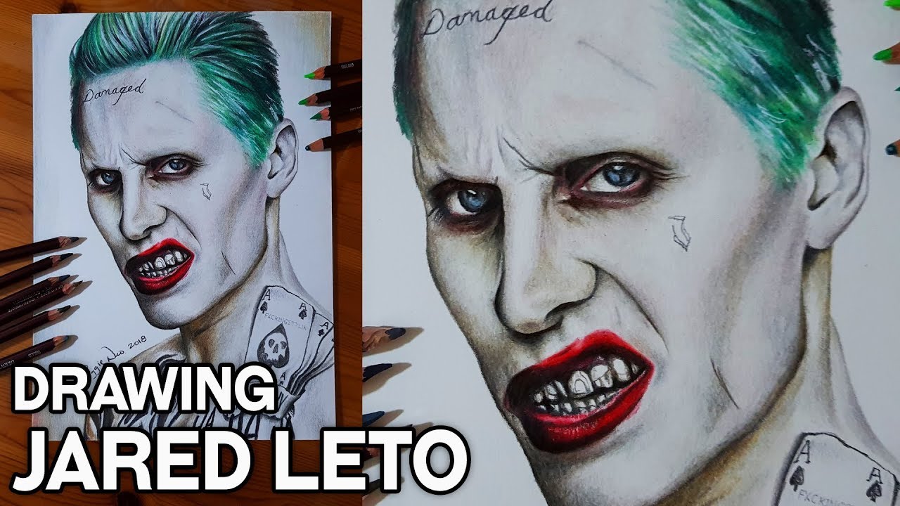 Drawing The Joker - Jared Leto Suicide Squad | Colored Pencil Drawing, Speed Drawing Portraits
